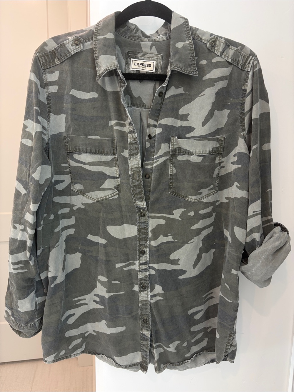 Express Camo Button-Down Shirt